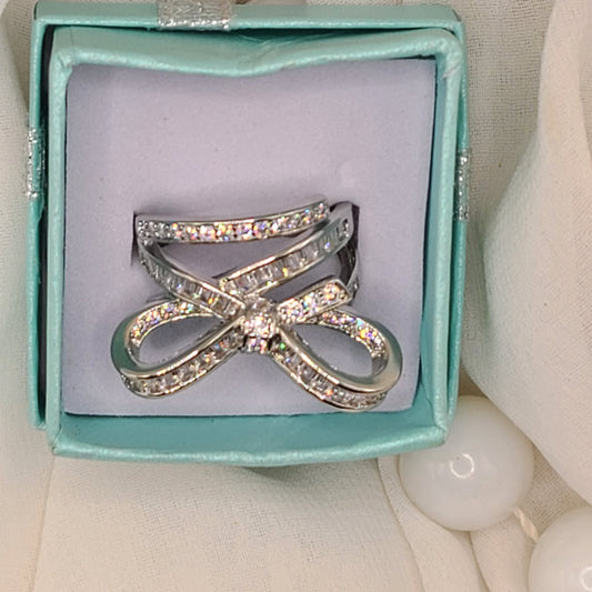 Cubic Zirconia Bow Ring