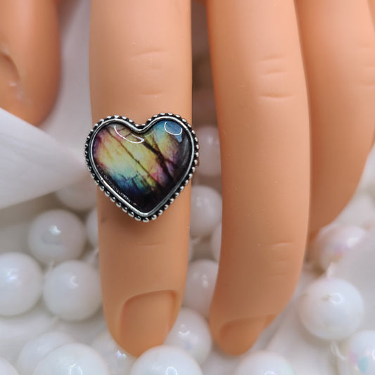 Boho faux gem Heart Ring