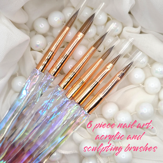 Nail Art, Acrylic, Sculpting Brushes  set of 6