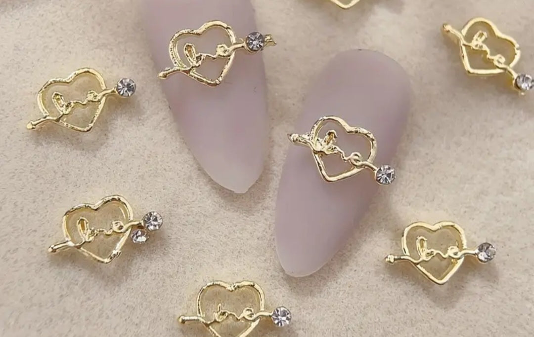 Heart nail charms